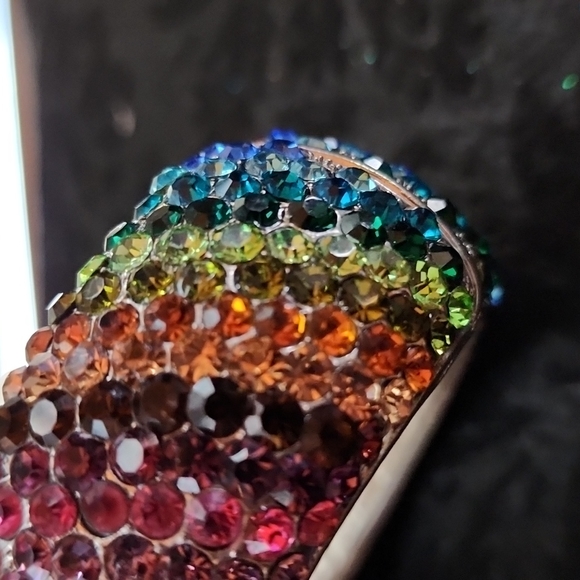 Multi Color Rhinestone Bangle Bracelet - Picture 3 of 8